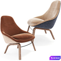 Armchair Set 3D Model Vray