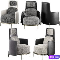 Minotti Tape Bergere Armchair 3D Model Vray, Corona