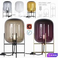 Oda table lamp 3D Model Vray, Corona