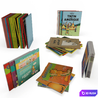 Books comics 3D Model Vray