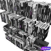 Books (150 pieces) 3-6-2 3D Model Vray