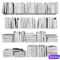 Books (150 pieces) 3-6-2 3D Model Vray