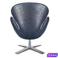 Armchair Swan Black 3D Model Vray