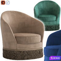 Globewest Kennedy Fringed Armchair 3D Model Vray, Corona