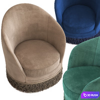 Globewest Kennedy Fringed Armchair 3D Model Vray, Corona