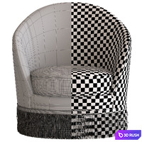 Globewest Kennedy Fringed Armchair 3D Model Vray, Corona