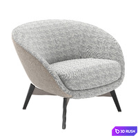 Minotti Russell Armchair Fixed 3D Model Corona