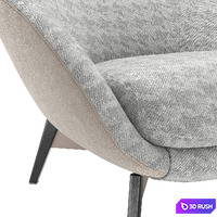 Minotti Russell Armchair Fixed 3D Model Corona