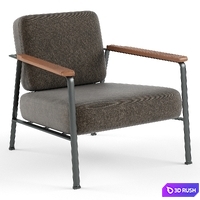 Chair | La redoute | Zetel in metaal en notelaar 3D Model Vray
