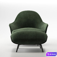 Armchair minotti angie 3D Model Vray, Corona