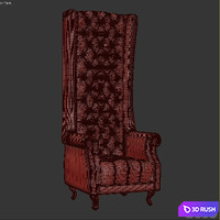 Wingback chair 3D Model Vray
