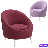 Armchair Round Dreams Unterzo 3D Model Vray, Corona
