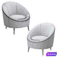 Armchair Round Dreams Unterzo 3D Model Vray, Corona