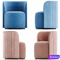 Ditre Italia CHLOÈ LUXURY Upholstered fabric easy chair 3D Model Vray