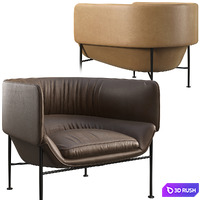 Armchair wendelbo collar 3D Model Corona