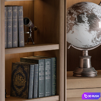 Wooden Library Formal 3D Model Vray, Corona