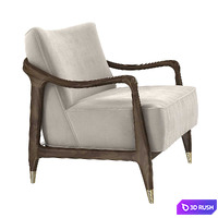 Midcentury Sculptural Gio Ponti Style Walnut Lounge Chairs 1950s 3D Model Vray