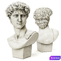 Bust of David Sculpture Michelangelo 3D Model Vray, Corona
