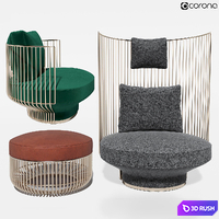 set armchair PARADISE BIRD | Wittmann 3D Model Corona