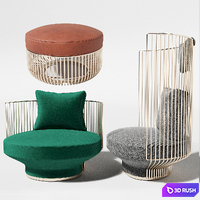 set armchair PARADISE BIRD | Wittmann 3D Model Corona