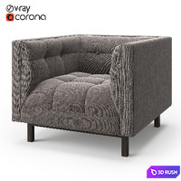 Restoration Hardware Madison Chair 3D Model Vray, Corona