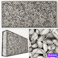 Gabion pebble low n6 Two 3D Model Vray