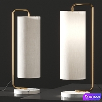 Crate and Barrel Oralee Glass Cylinder Table Lamp 3D Model Vray, Corona