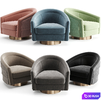 Eichholtz Swivel Chair Le Vante 3D Model Vray, Corona