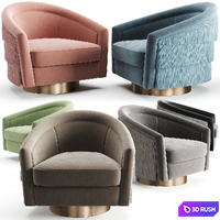 Eichholtz Swivel Chair Le Vante 3D Model Vray, Corona