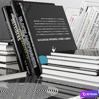 Book Stack Set Vol 5 3D Model Vray, Corona