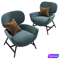 Armchair Pianca Laurie 3D Model Vray, Corona
