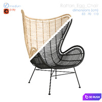 Wicker chair 2 3D Model Vray, Corona