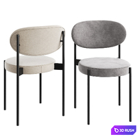 Verpan Series 430 Black Dining Chair 3D Model Vray