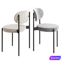 Verpan Series 430 Black Dining Chair 3D Model Vray