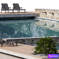 Pool 13 3D Model Vray, Corona