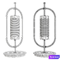 Yves table lamp 3D Model Vray