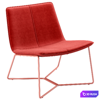 Slope Leather Lounge Chair westelm 3D Model Vray