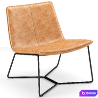 Slope Leather Lounge Chair westelm 3D Model Vray