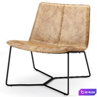 Slope Leather Lounge Chair westelm 3D Model Vray