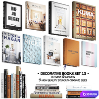 091 Decorative books set 13 Elegant and Fashion 01 3D Model Vray, Corona