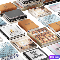 091 Decorative books set 13 Elegant and Fashion 01 3D Model Vray, Corona