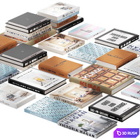 091 Decorative books set 13 Elegant and Fashion 01 3D Model Vray, Corona