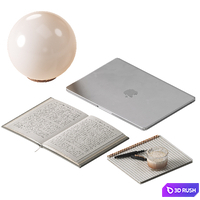 Workplace decor 3D Model Vray, Corona
