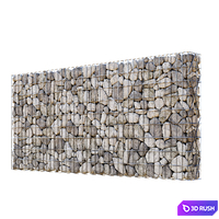 Stone Gabion Fence 3D Model Corona