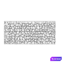 Stone Gabion Fence 3D Model Corona