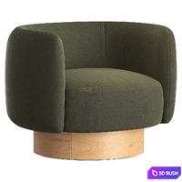 Platform Base Swivel Chair West Elm 3D Model Corona