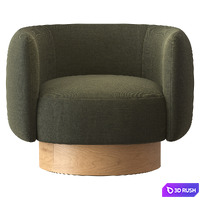 Platform Base Swivel Chair West Elm 3D Model Corona