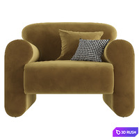 Gala Reverse Roll Arm Chair 3D Model Vray, Corona
