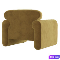 Gala Reverse Roll Arm Chair 3D Model Vray, Corona