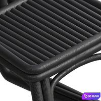 Urbana Dining Chair Black Rattan 3D Model Vray, Corona